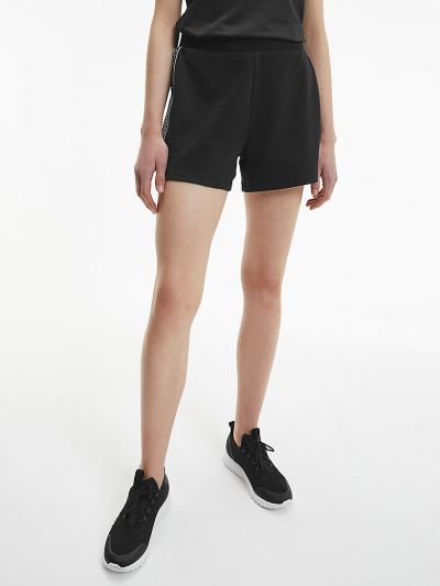Calvin Klein Ruhák HU648221 | Calvin Klein Cotton Terry Gym Női Rövidnadrág Fekete